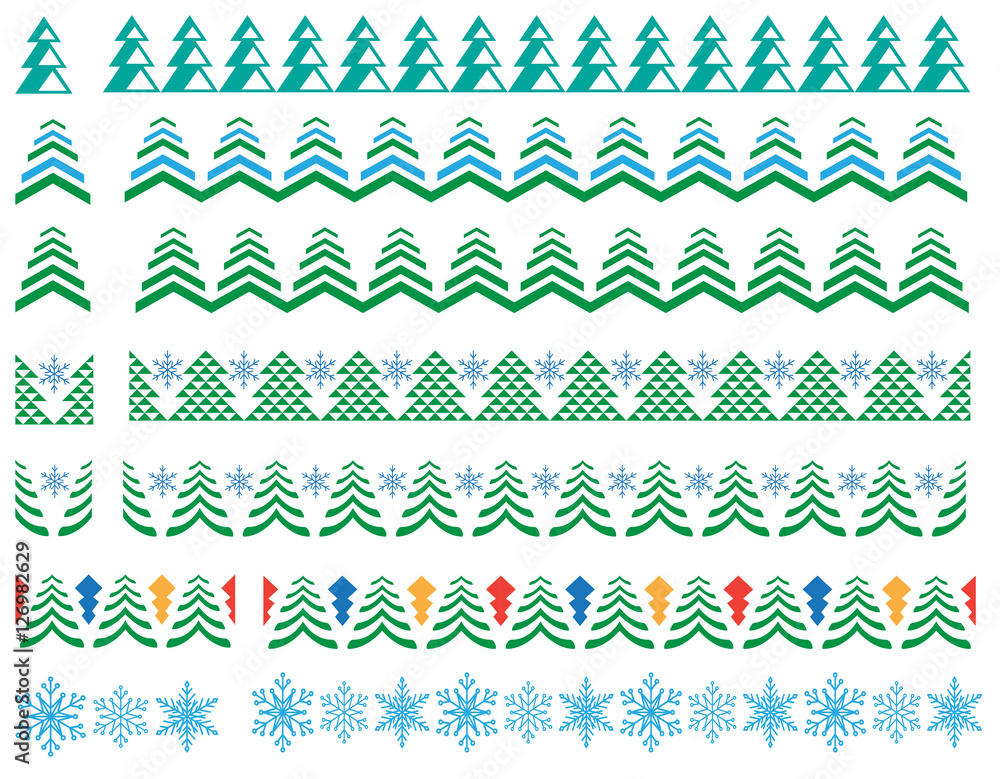 Patterns for winter borders, Christmas cards. Pattern brushes are included in vector file. Brush samples are given. Patterns for winter borders, Christmas cards. Pattern brushes are included in vector file. Brush samples are given.