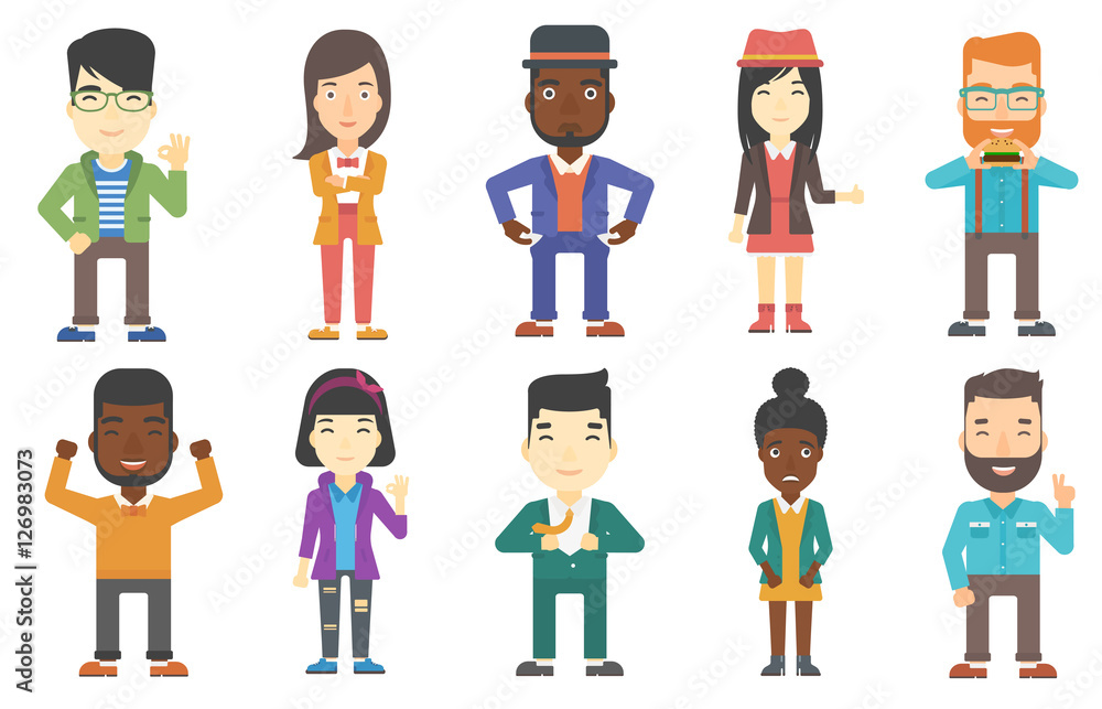 Vector set of business characters.