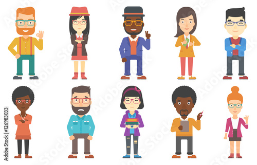 Vector set of business characters.