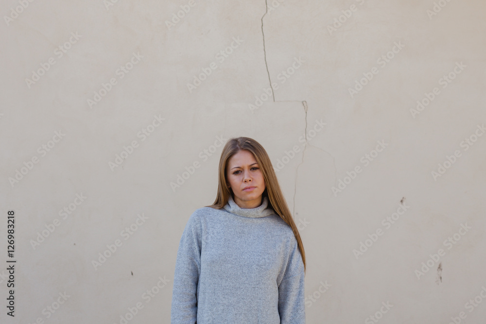 Casual young girl on the street Casual young girl on the street