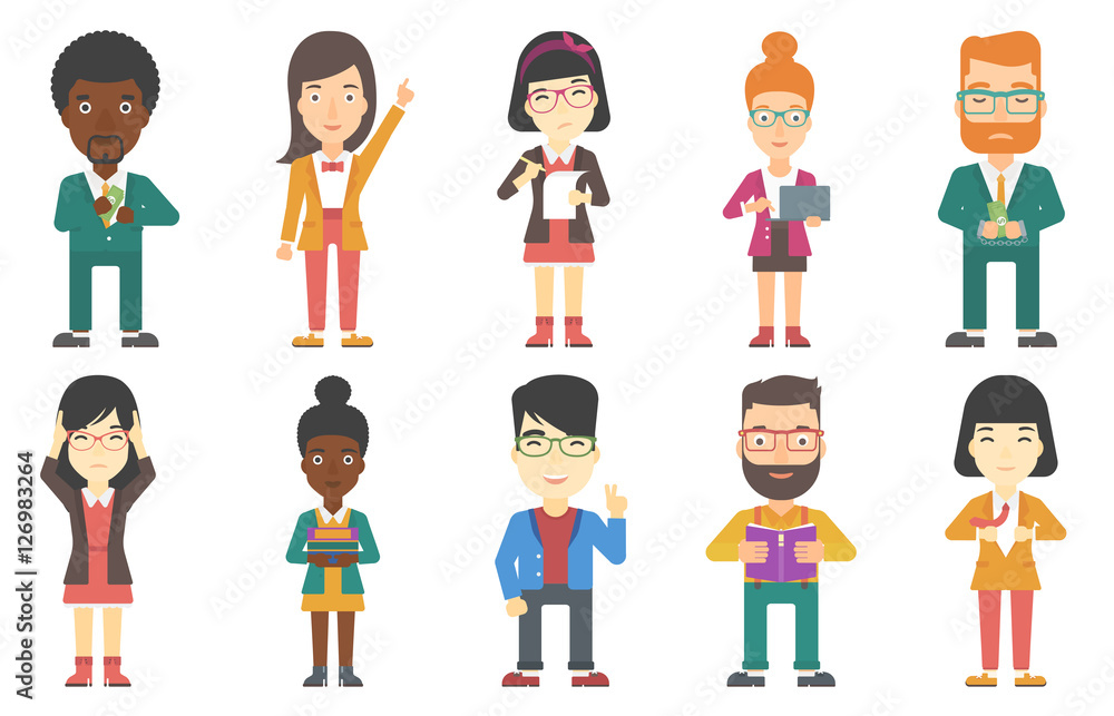 Vector set of business characters. Vector set of business characters.