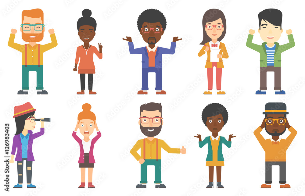 Vector set of business characters.