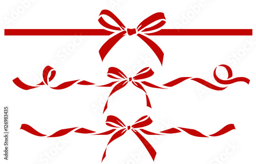 Set of decorative bows and ribbons. Vector bow silhouette photo