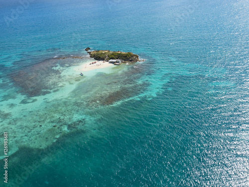 Einsamer Strand auf Prickly Pear Island, Antigua, Westindische Inseln, Antigua, Antigua und Barbuda, Nordamerika