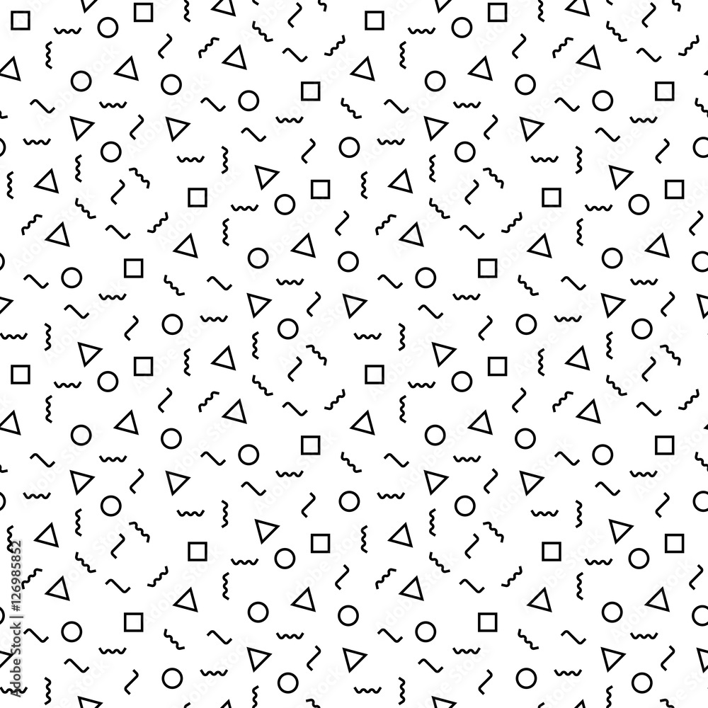 Vector modern abstract geometry memphis pattern. black and white seamless geometric background . subtle pillow and bed sheet minimal design. creative art deco. hipster fashion print Vector modern abstract geometry memphis pattern. black and white seamless geometric background . subtle pillow and bed sheet minimal design. creative art deco. hipster fashion print