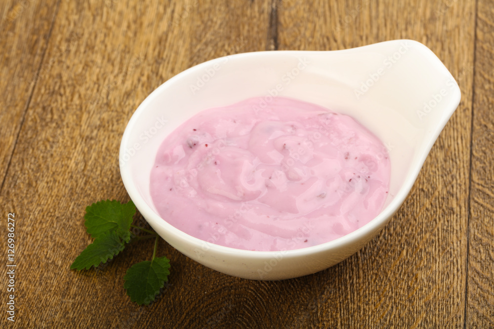 Yoghurt with blueberries Yoghurt with blueberries