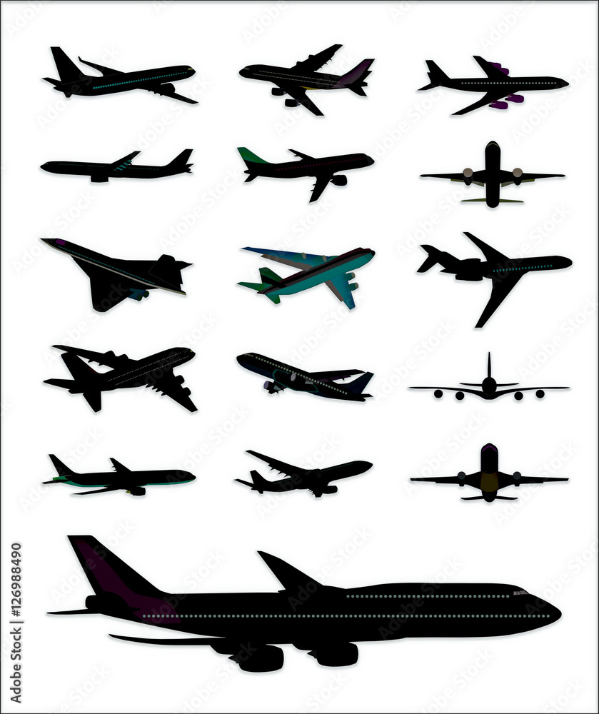 Flying airplane. Flying airplane.
