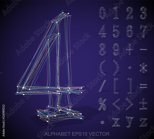 Vector illustration of a sketched Numbers And Mathematical Symbols. Hand drawn 3D Numbers And Mathematical Symbols.