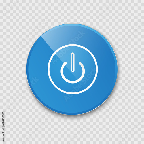 Video interface icon on transperent. Vector illustration .power button
