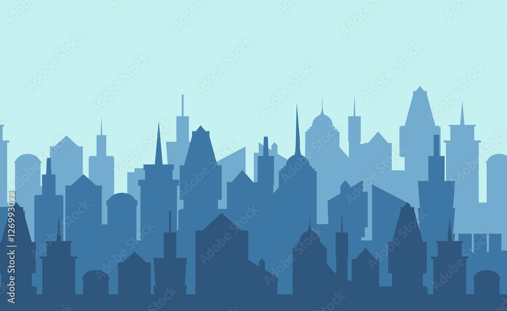 Set of cityscape background. Vector illustration