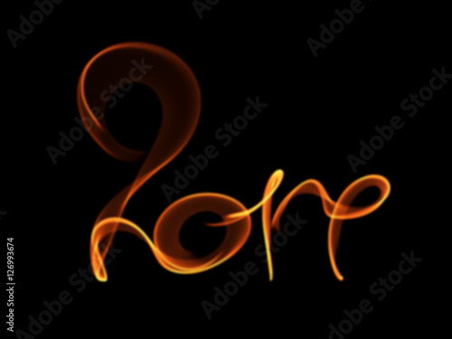 Happy new year 2017 isolated numbers lettering written with fire flame or smoke on black background