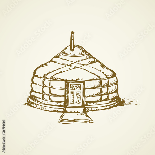 Yurt. Vector drawing photo