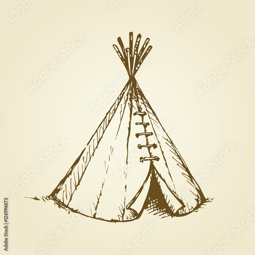 Yurt. Vector drawing
