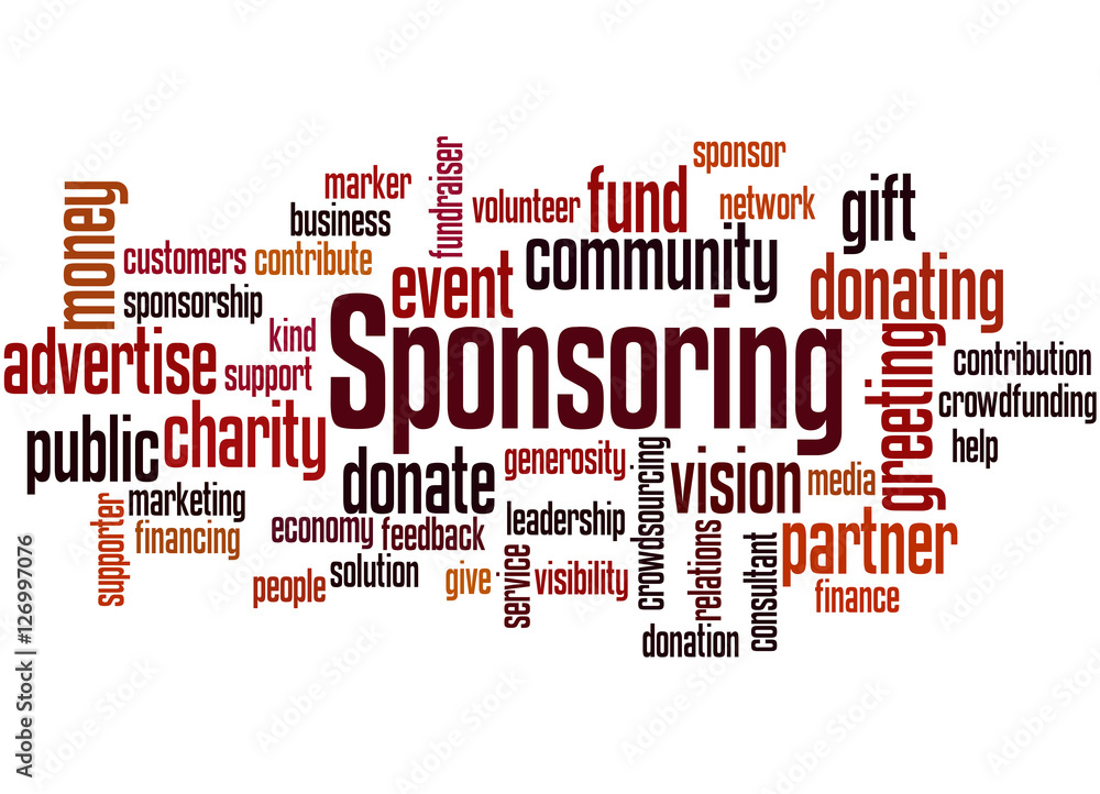 Obraz premium Sponsoring, word cloud concept 7