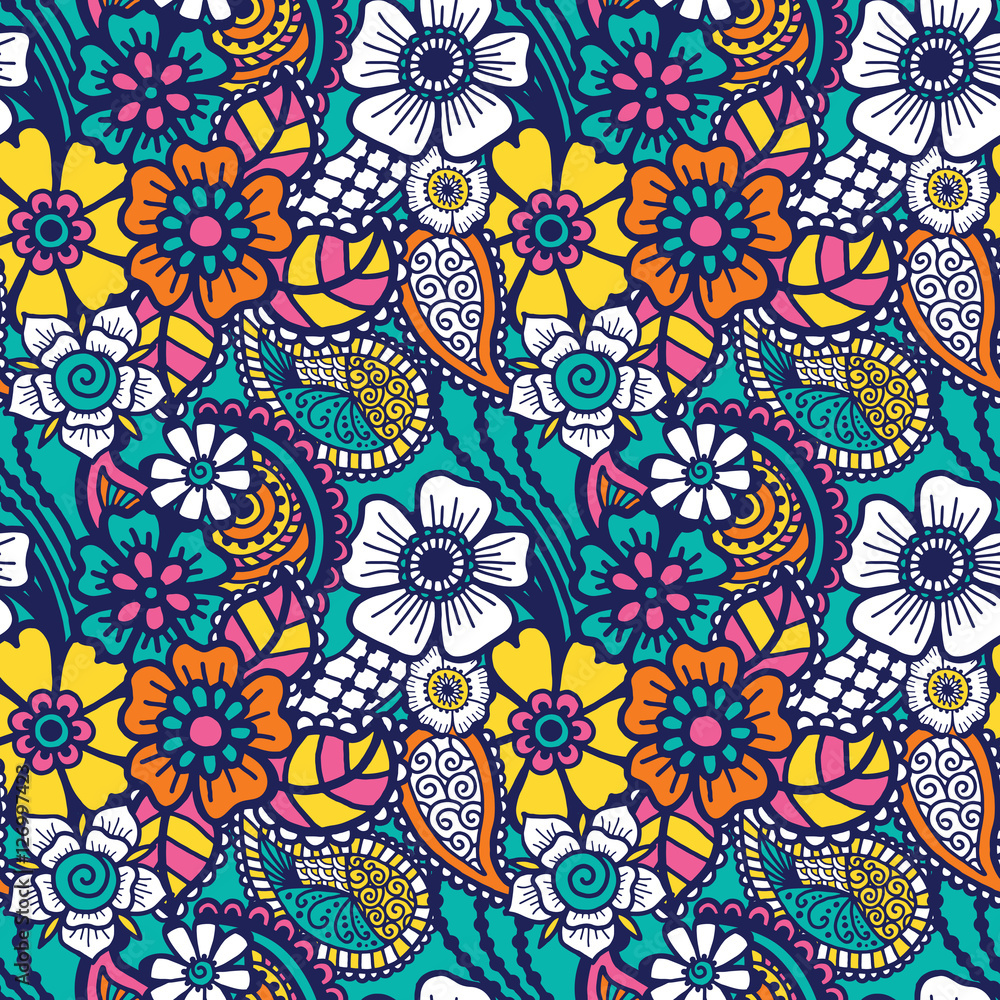 Paisley seamless colorful pattern Paisley seamless colorful pattern