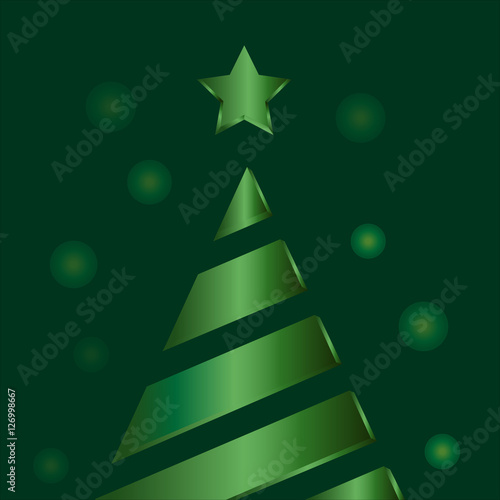 Árbol de Navidad sobre un fondo verde