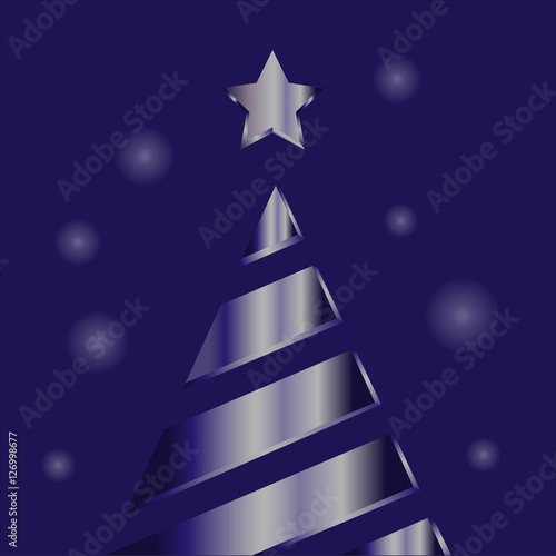 Árbol de Navidad sobre un fondo azul