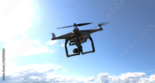 Fototapeta Naklejka Na Ścianę i Meble -  Drone Military Dron 3d Illustration