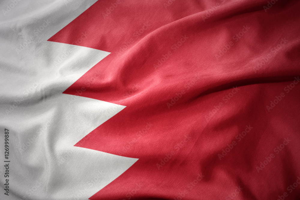 waving colorful flag of bahrain.