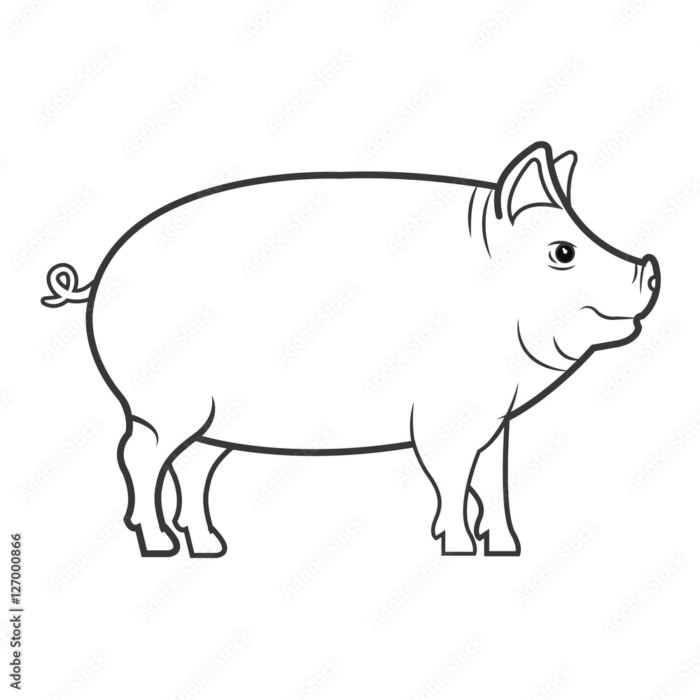 pig animal farm icon vector illustration design pig animal farm icon vector illustration design