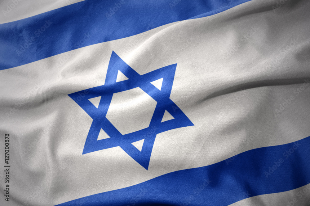 Obraz premium waving colorful flag of israel.
