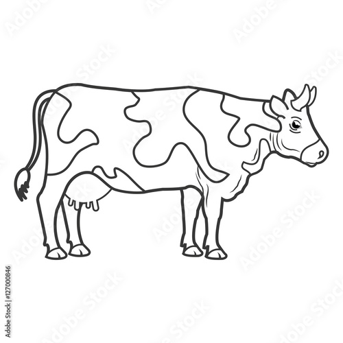 cow animal farm icon vector illustration design