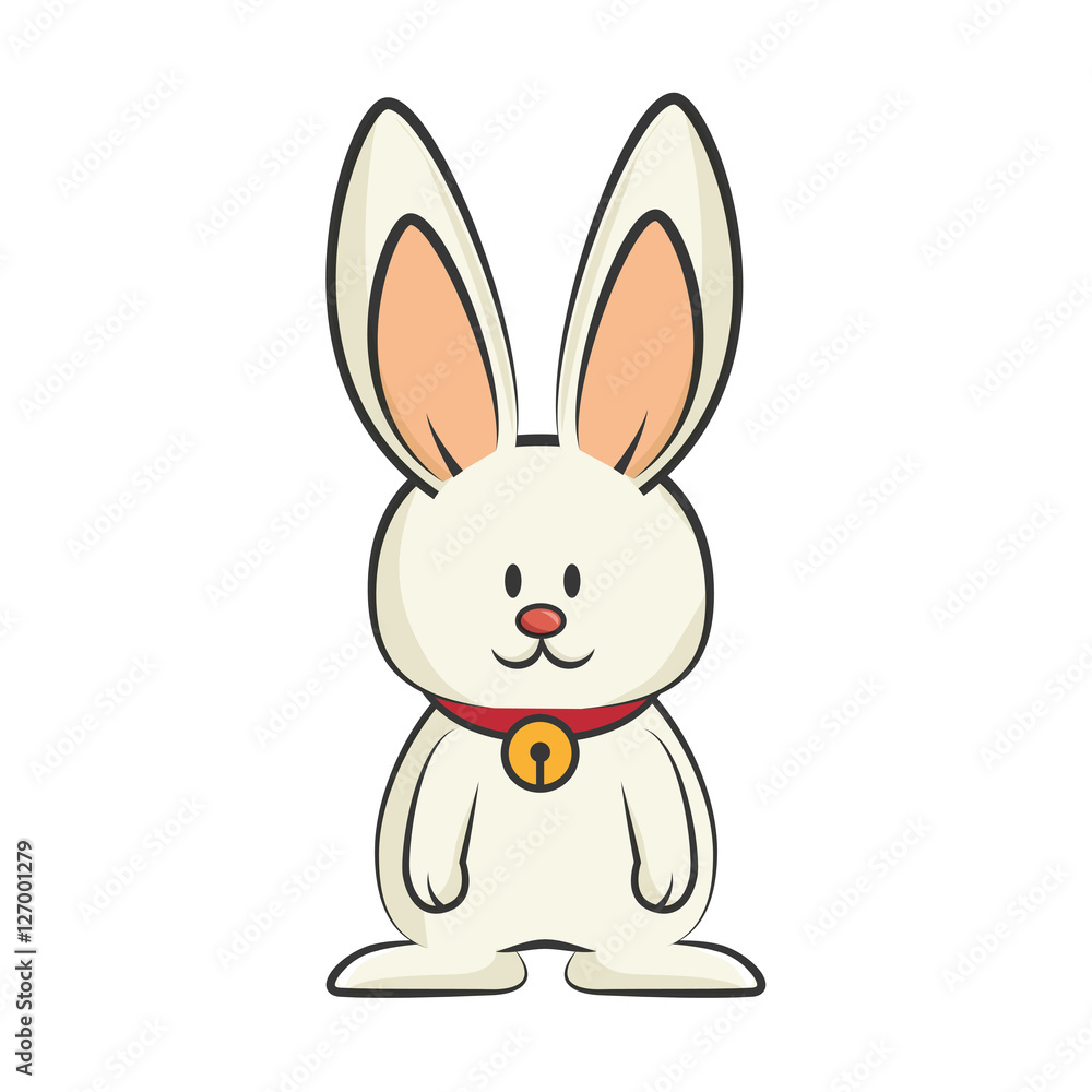 cute rabbit character isolated vector illustration design