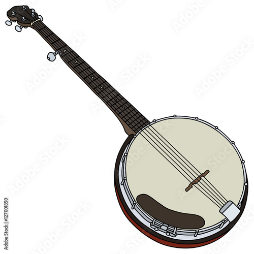 Hand drawing of a classic five string banjo