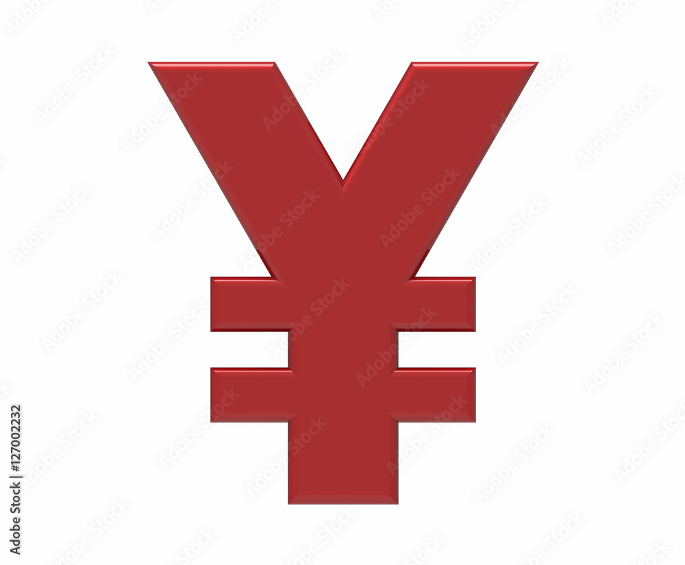 Obraz premium Symbol of yen, Japanese currency, 3D rendering