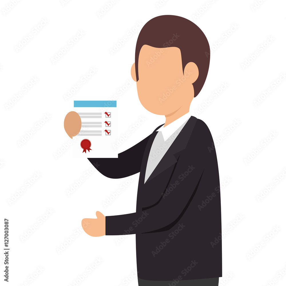 person with checklist icon vector illustration design