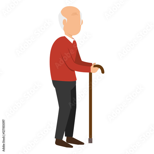 old man disable isolated icon vector illustration design