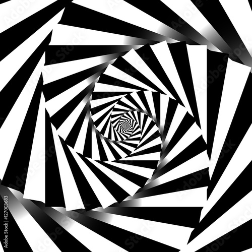 Rotating spiral grayscale geometric background - Abstract patter