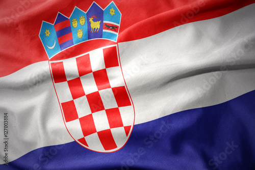 Fotografie waving colorful flag of croatia.