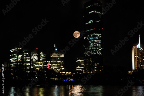 Photography donau River DC tower and Supermoon 2