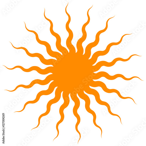 Wavy radial lines abstract motif - Radiating waving lines