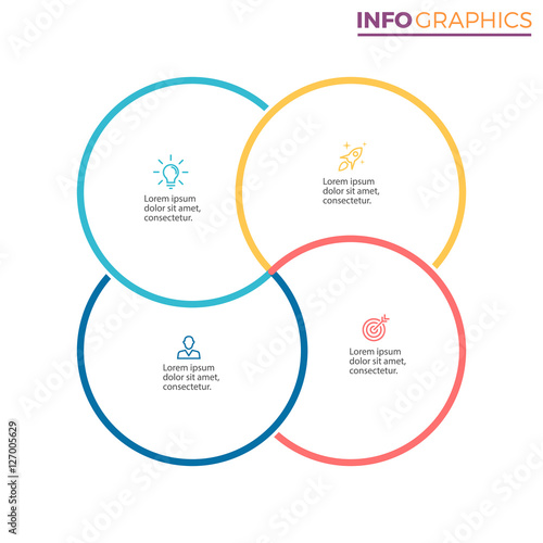 Four steps infographics. Vector design element.