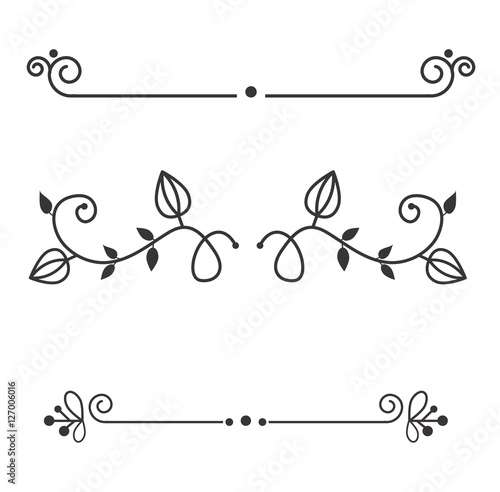 Decorative vintage elements vector illustration set