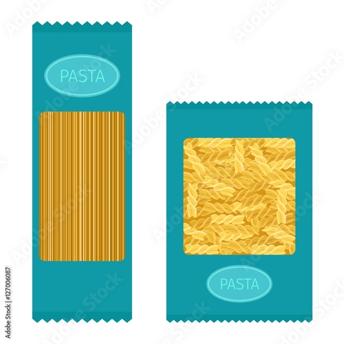 Pasta products vector set