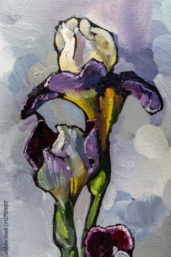 painting still life oil  texture  irises impressionism art  painted color image  backgrounds and wallpaper  floral pattern on canvas