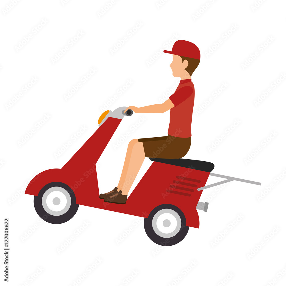 scooter motorcycle delivery service vector illustration design