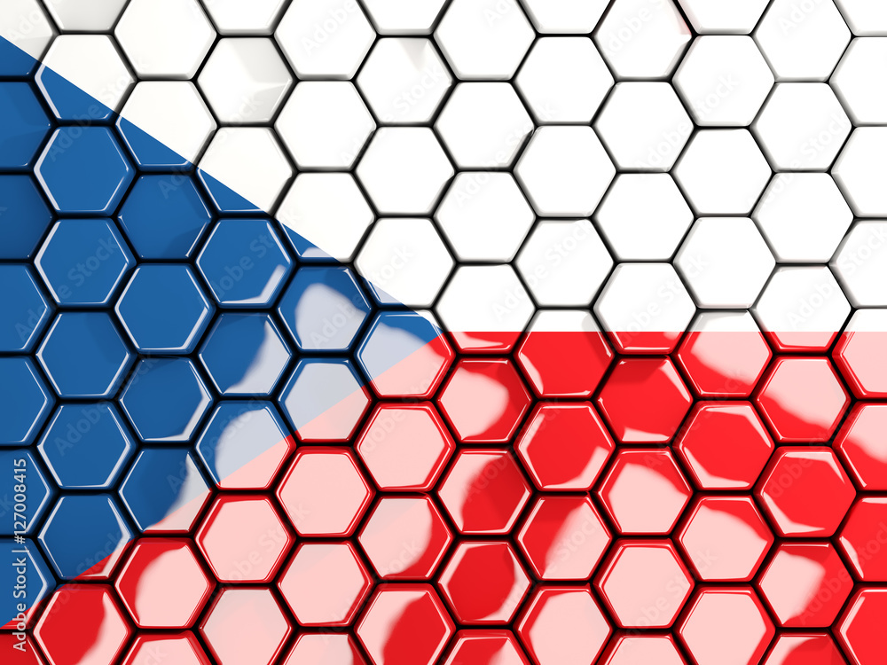 Flag of czech republic, hexagon mosaic background Flag of czech republic, hexagon mosaic background