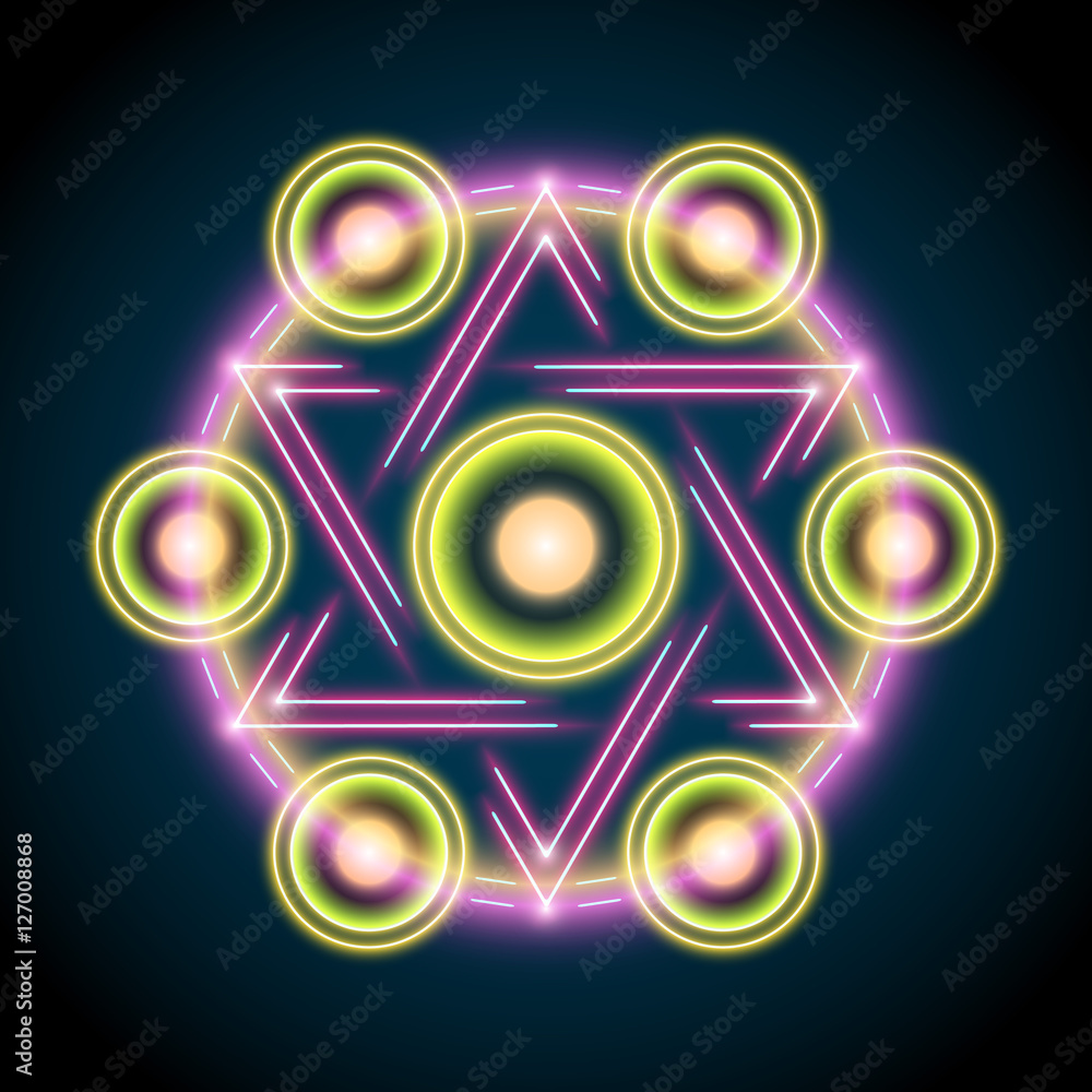 Sacred geometry abstract vector illustration.