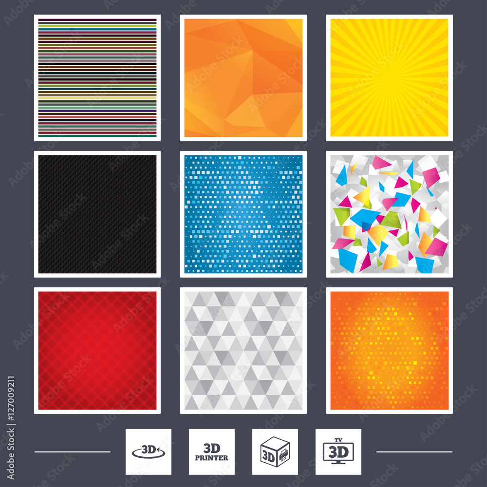 Yellow background. Carbon fiber texture. Mossaic and low poly design. 3d technology icons. Printer, rotation arrow sign symbols. Print cube. Abstract backgrounds. Vector Yellow background. Carbon fiber texture. Mossaic and low poly design. 3d technology icons. Printer, rotation arrow sign symbols. Print cube. Abstract backgrounds. Vector