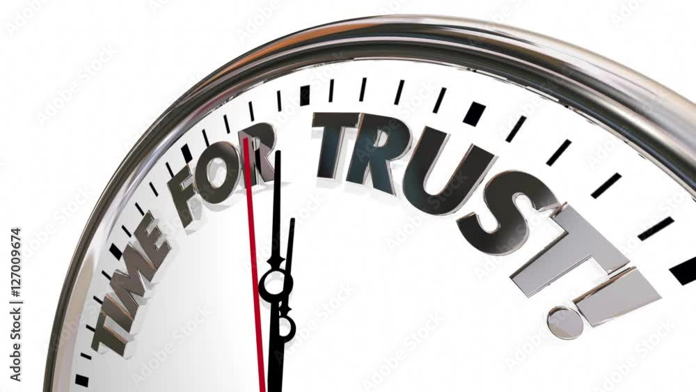 Time for Trust Faith Belief Reputation Clock 3d Animation