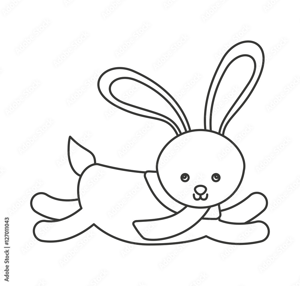 rabbit winter clothes icon vector illustration design rabbit winter clothes icon vector illustration design