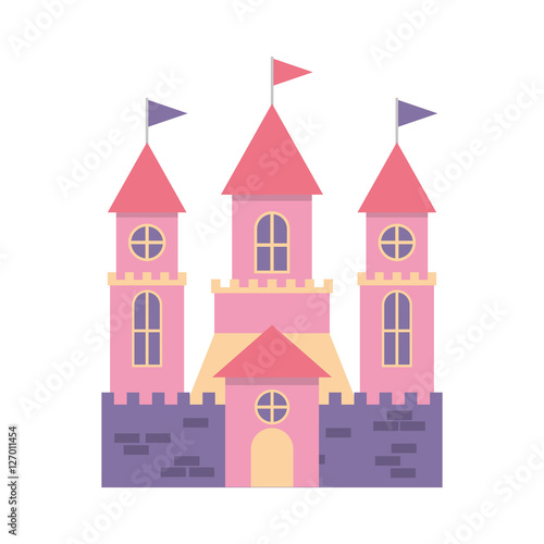 cute castle isolated icon vector illustration design