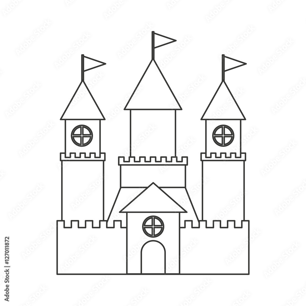 Naklejka premium cute castle isolated icon vector illustration design