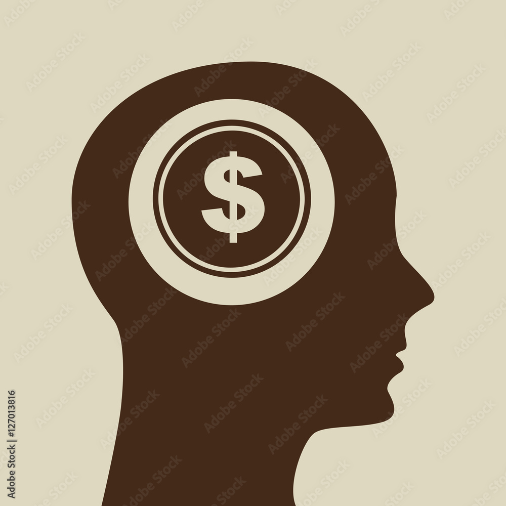 blue silhouette head money dollar icon design vector illustration eps 10 blue silhouette head money dollar icon design vector illustration eps 10