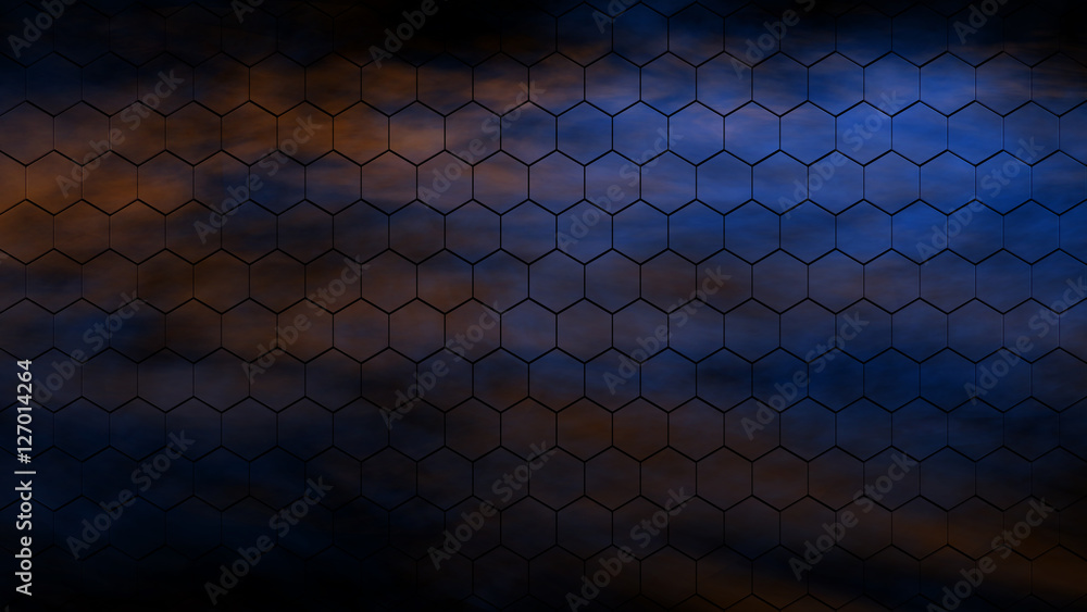 Fototapeta 3d rendering colorful hexagon pattern with nice color