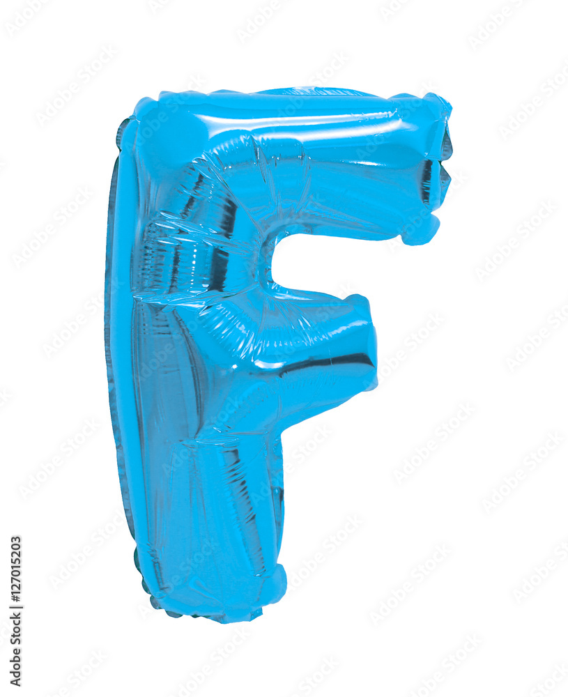 letter f from a balloon light blue letter f from a balloon light blue